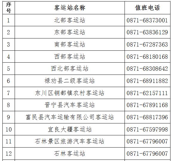 28日零时起 昆明暂停所有道路客运班线及其他客运
